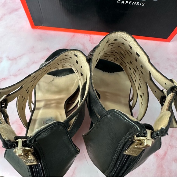 Bucco Katniss Black Wedge Heels Sz 9 - Picture 9 of 15